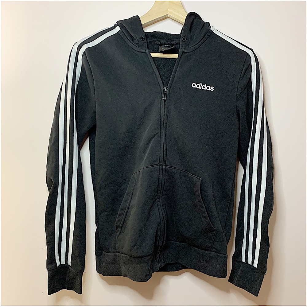 3/20💫 ADIDAS | Black zip up sweater size S
